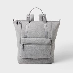 All In Motion - Faux Neoprene Tote Backpack - All In Motion Heathe Gray